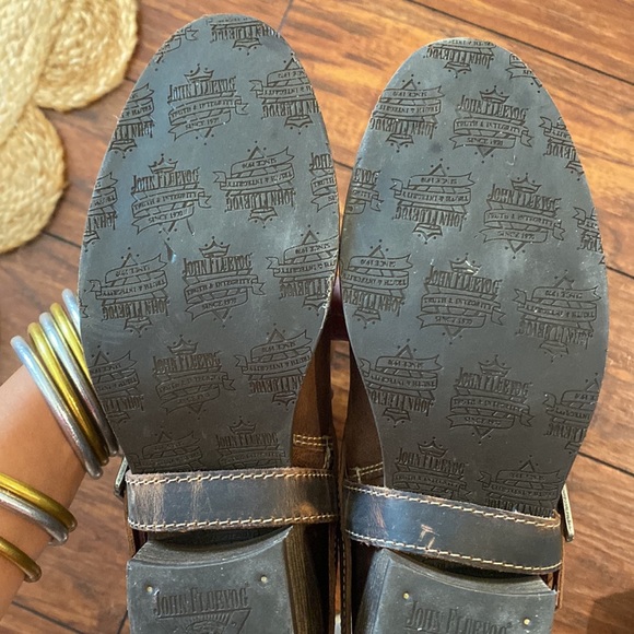 John Fluevog Brown Leather Boots Size 9.5 - Picture 3 of 5